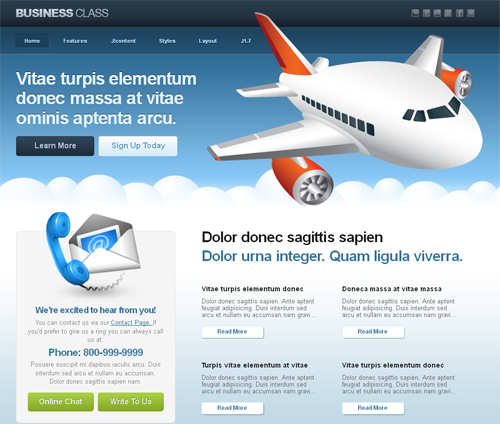 JXTC BusinessClass - сайт визитка шаблон joomla
