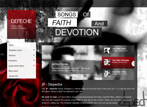 Depeche - шаблон портала для joomla