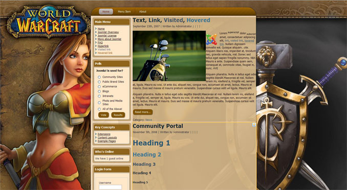 FJ Warcraft | wow шаблоны joomla