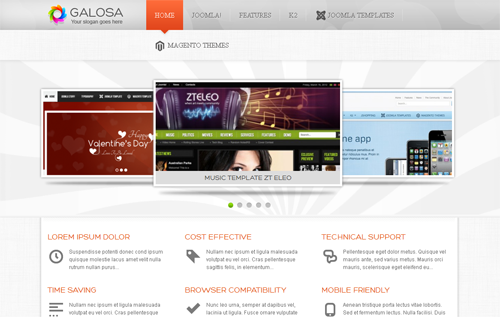 ZT Galosa - шаблоны joomla портфолио