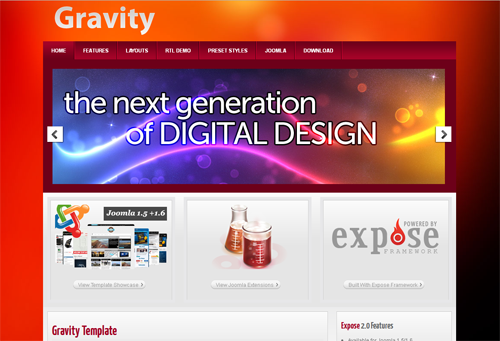 TX Gravity - шаблоны joomla портфолио