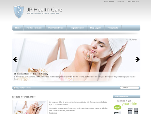 JP Health Care - шаблон портала для joomla