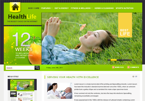 OT HealthLife - шаблон портала для joomla