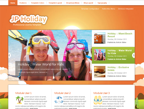 JP Holiday - шаблон для портала joomla