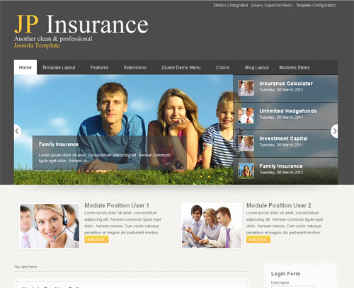 JP Insurance - бизнес шаблоны joomla