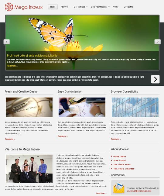 OT Inovux - шаблон портфолио joomla