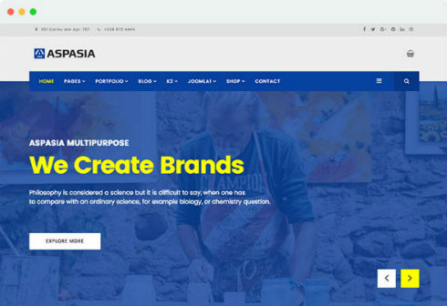 JoomShaper Aspasia - Бизнес Шаблон Joomla