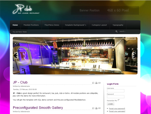 JP Club - шаблоны joomla ресторан