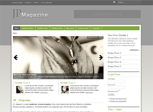 JP Magazine - шаблон сайт визитка joomla JP Magazine - шаблон сайт визитка joomla