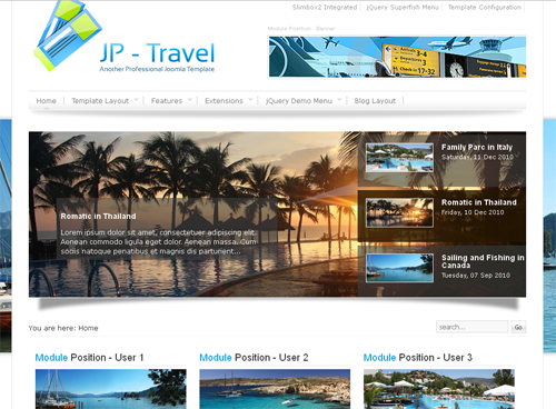 JP Travel - шаблоны joomla туризм