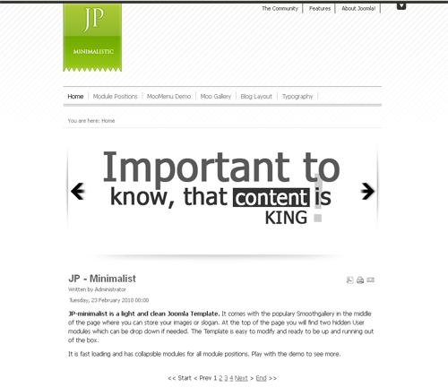 JP Minimalist - шаблон минимализм joomla