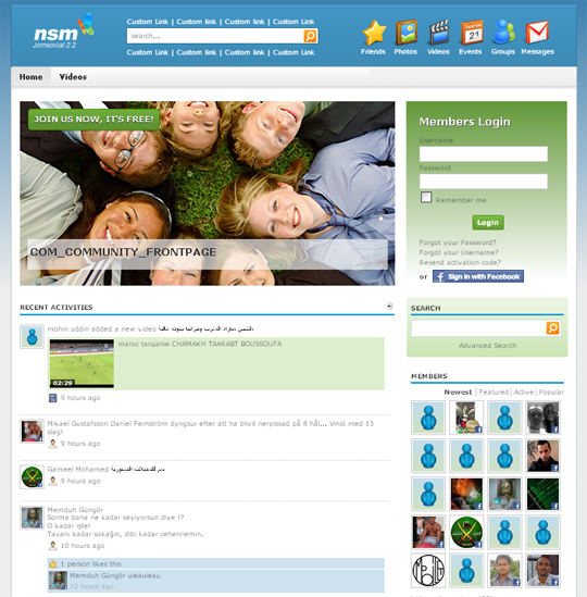 Ooopa NSM - joomla социальная сеть