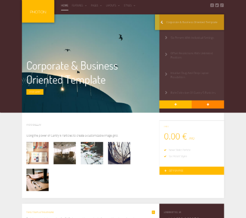 RocketTheme Photon - Бизнес Шаблон Joomla