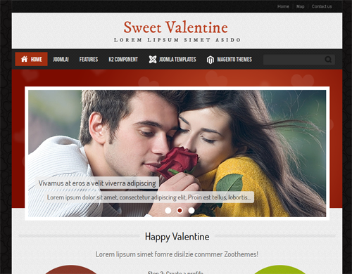 ZT Valentine - шаблон для портала joomla