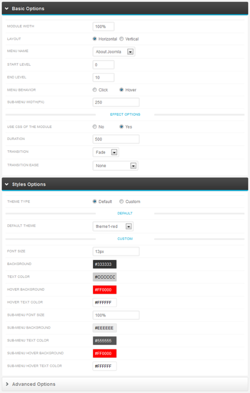 VTEM Menu - меню для Joomla