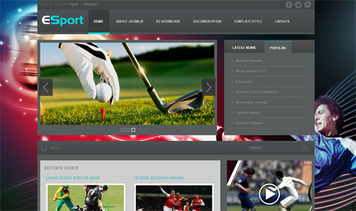 VT Sport - шаблоны joomla спорт