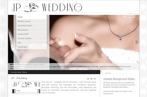 JP Wedding - шаблон портала для joomla