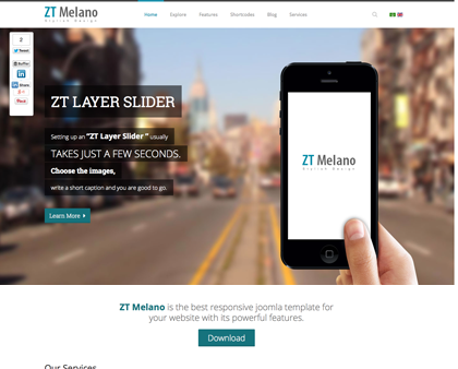 ZT Melano - портфолио шаблон для Joomla